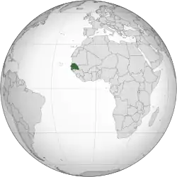 Location of&nbsp;Senegal&nbsp;(dark green)