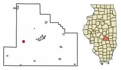 Location of Tower Hill in Shelby County, Illinois.