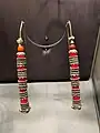Silver and Bamboo Coral Earrings from Ladakh or Tibet, Amrapali Museum
