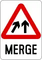 Lanes merge ahead