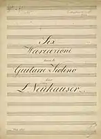 Title page to Six Variations for guitar and violin