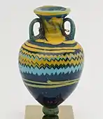 Small amphoriskos; 664–332&nbsp;BC; glass; height: 7&nbsp;cm (2.8&nbsp;in); Metropolitan Museum of Art