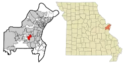 Location of Des Peres, Missouri