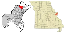 Location of Florissant, Missouri