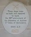 Jubilee tablet to Andrew Cavendish, 11th Duke of Devonshire
