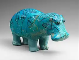 William the Faience Hippopotamus; 1961–1878 BC; faience; 11.2 × 7.5 cm; Metropolitan Museum of Art