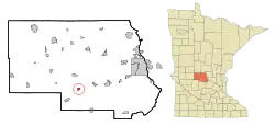 Location of Roscoewithin Stearns County, Minnesota