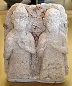 Bahraini figurative funerary stele; about 2nd-3rd century; the Bahrain pavilion of Expo 2015 (Milan, Italy)