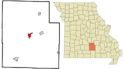 Location of Houston, Missouri