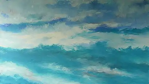 "The Sea IV" 2012, oil on canvas, 101 × 182&nbsp;cm, painted in Vanuatu