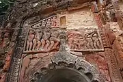 Crumbling terracotta designs at Sridhar Laljiu temple