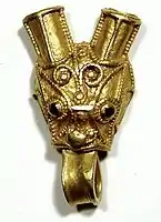 The Sutton-on-the-Forest Mount from North Yorkshire. An unusual strap mount in the form of an animal head