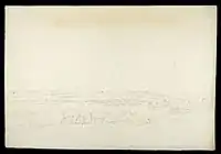 The Encampment of Ld. Cornwallis at 5 miles E of Bangalore on 29' 'Apl 1792. Composed of abt 40,000, extent 4 miles long