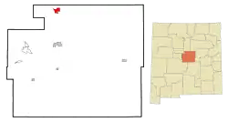 Location of Moriarty, New Mexico