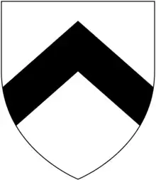 Arms of Trelawny of Trelawne: Argent, a chevron sable