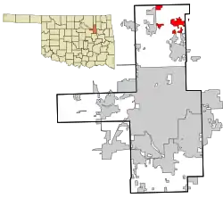 Location of within Tulsa County, and the state of Oklahoma