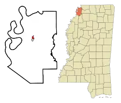 Location of North Tunica, Mississippi