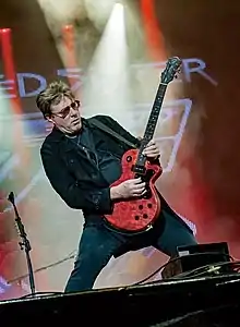Jay Jay French performing in 2016 with his Ruokangas guitar