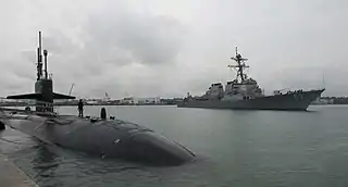 USS Buffalo and USS Stethem depart Changi Naval Base for the at-sea. (28506939156)