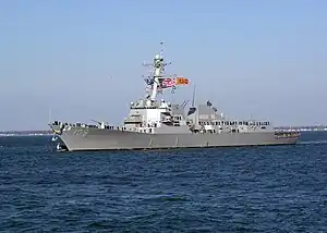 US Navy 101123-N-5292M-186 The newly commissioned guided-missile destroyer USS Jason Dunham (DDG 109) arrives to its new homeport of Naval Station