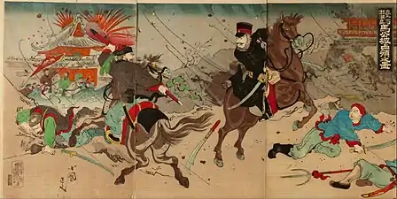 UtagawaKokunimasa - Illustration of Capture of Bakō castle
