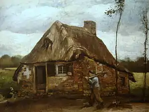 Vincent van Gogh Cabin with farmer