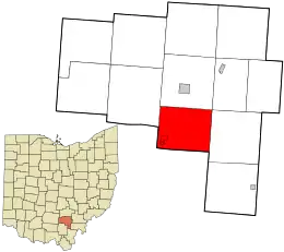 Location in Vinton County and the state of Ohio.