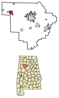 Location of Carbon Hill in Walker County, Alabama.