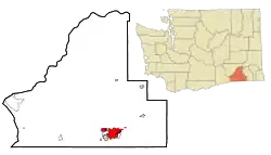 Location of Walla Walla, Washington