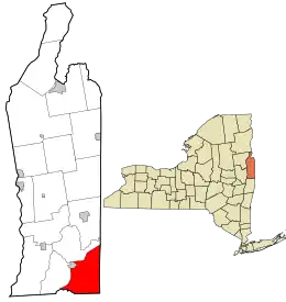 Location in Washington County and the state of New York.