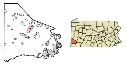 Location of Houston in Washington County, Pennsylvania.