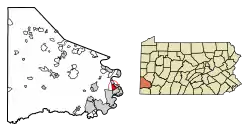Location of Twilight in Washington County, Pennsylvania.