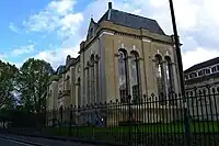 The Riverdale building at Hampton Waterworks. A large brick building.
