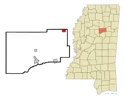Location of Mantee, Mississippi