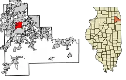 Location of Crest Hill in Will County, Illinois.
