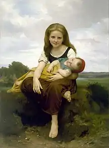 William-Adolphe Bouguereau, The Elder Sister (1869), 130.2 × 97.2&nbsp;cm.