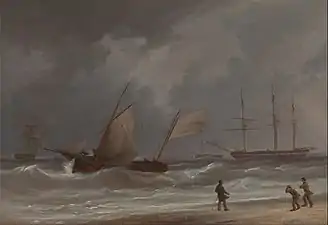William Joy, A Lugger Driving Ashore in a Gale (Yale Center for British Art)