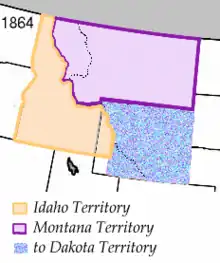 Idaho Territory, Montana Territory, and Dakota Territory after Edgerton's lobbying to the United States Congress and President Abraham Lincoln.