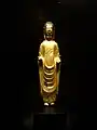 Yangp'yong Buddha, Silla, second half of the 6th century or first half of the 7th century. Gilt bronze, h. 30&nbsp;cm.  National Museum of Korea, National Treasure no.  186.