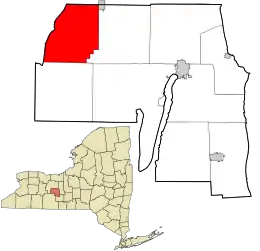 Location in Yates County and the state of New York.