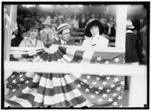 Photograph of (left to right) Helen Woodrow Bones, Cary T. Grayson, and Eleanor Wilson, later Eleanor Wilson McAdoo.